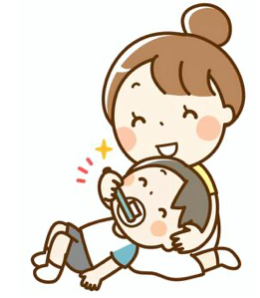 仕上げ磨きのイラスト