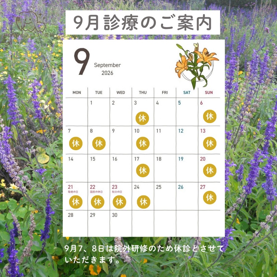 9月の診療のご案内